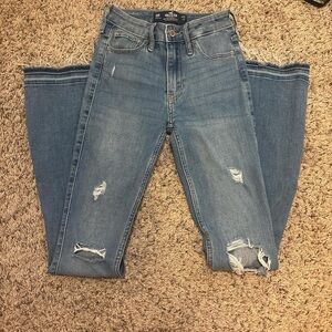 Blue Boot Cut Distressed Jeans